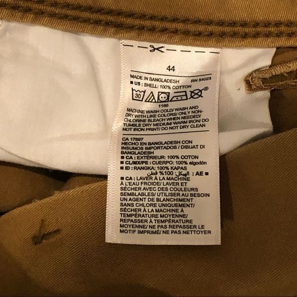 Mens Camel Colored Flat Front Longer Length Chino Shorts Sz 44 - Picture 4 of 7